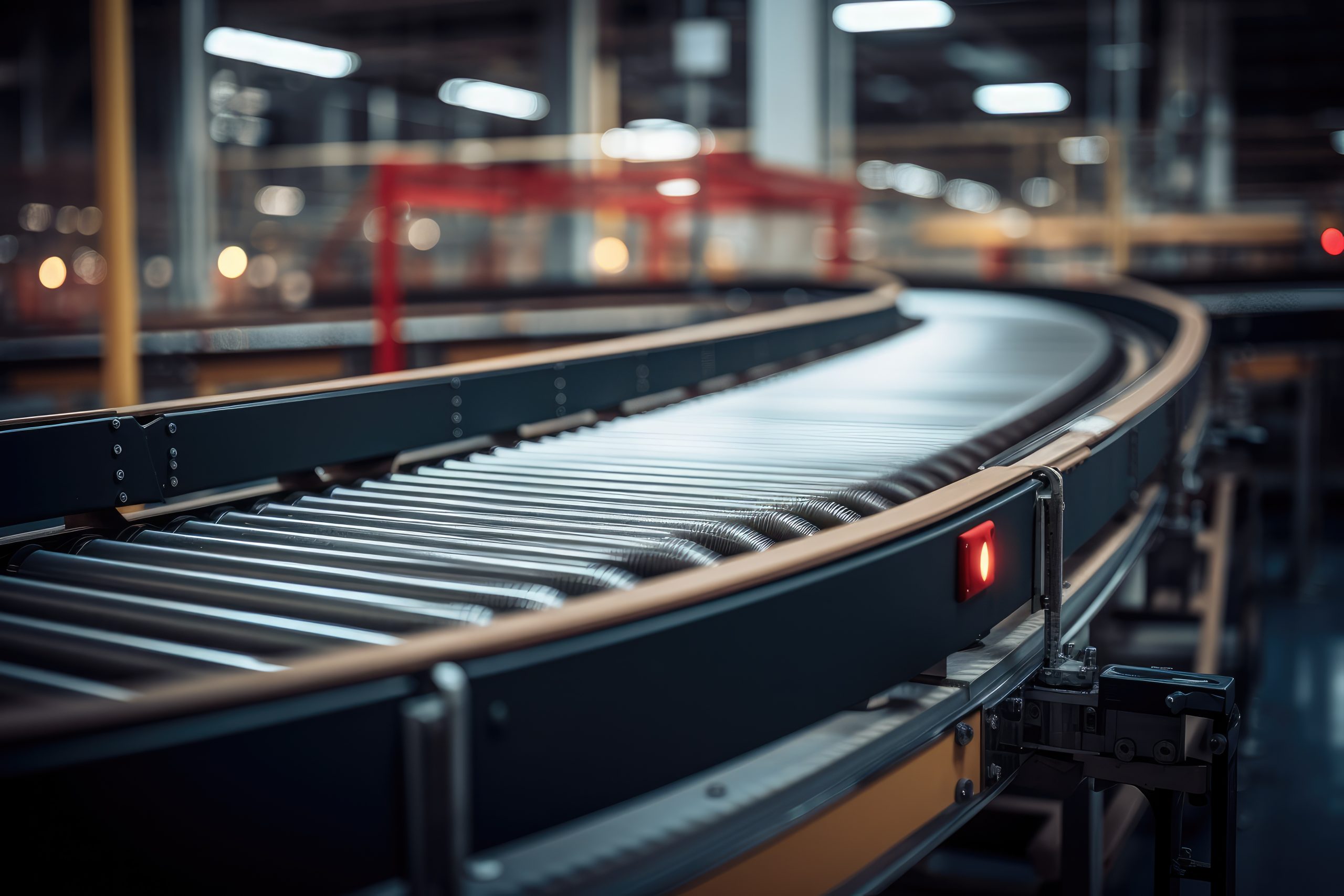 Warehouse conveyor system installation — automated belt conveyor line in Connecticut distribution center