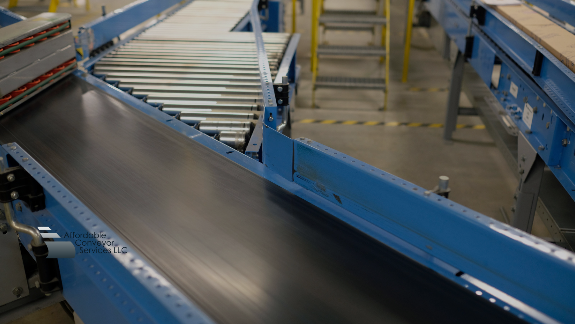 Conveyor belt repair and replacement work in progress